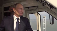 Создать мем Путин открывает железнодорожный крымский мост