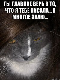 ты главное верь в то, что я тебе писала... я многое знаю... 