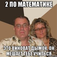 2 по математике это виноват дымок, он мешает тебе учиться