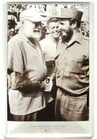 Создать мем Ernest Hemingway and Fidel Castro