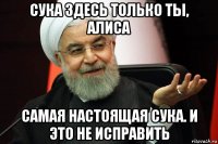 сука здесь только ты, алиса самая настоящая сука. и это не исправить