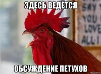 здесь ведётся обсуждение петухов