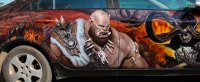 Создать мем Автомобиль с рисунком в стиле WOW