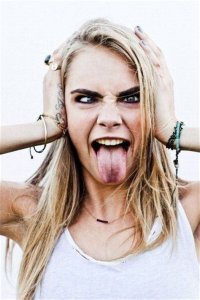 Создать мем Cara Delevingne - Язык