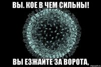 вы. кое в чем сильны! вы езжайте за ворота,