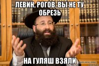 левин, рогов, вы не ту обрезь на гуляш взяли
