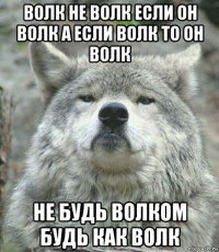 волк не волк если он волк а если волк то он волк не будь волком будь как волк