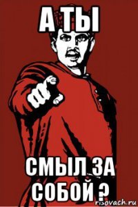 а ты смыл за собой ?