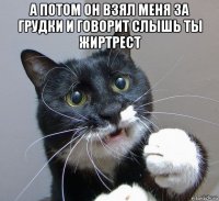 а потом он взял меня за грудки и говорит слышь ты жиртрест 