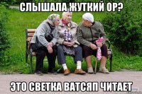 слышала жуткий ор? это светка ватсяп читает