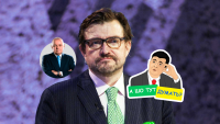 Создать мем Папа Дмитрий и сын Евгений Киселев за ЗЕ-Путина