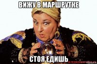 вижу в маршрутке стоя едишь