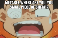 metabee,where are you, you small piece of shit?!? 