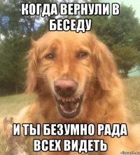 когда вернули в беседу и ты безумно рада всех видеть