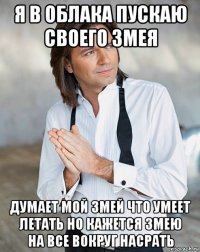 я в облака пускаю своего змея думает мой змей что умеет летать но кажется змею на все вокруг насрать