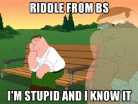 riddle from bs i'm stupid and i know it