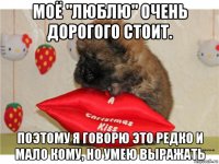 моё "люблю" очень дорогого стоит. поэтому я говорю это редко и мало кому, но умею выражать