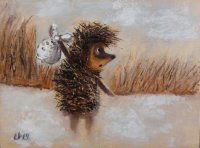 Создать мем Ежик в тумане