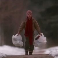 Создать мем Один дома
