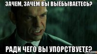 зачем, зачем вы выёбываетесь? ради чего вы упорствуете?