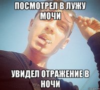 посмотрел в лужу мочи увидел отражение в ночи