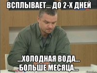 всплывает... до 2-х дней ...холодная вода... больше месяца...