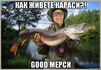 как живете караси?! good мерси