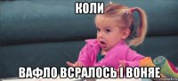 коли вафло всралось i воняе