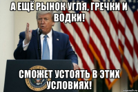 а ещё рынок угля, гречки и водки! сможет устоять в этих условиях!