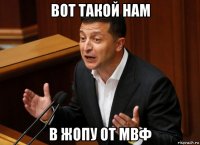 вот такой нам в жопу от мвф