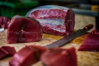 Создать мем Рыбье мясо