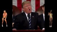 Создать мем Трамп поет