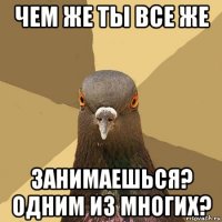 чем же ты все же занимаешься? одним из многих?