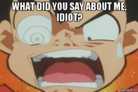 what did you say about me, idiot? 