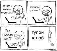 чё там с моим видосом всмысле, удалено? "за просто так"? тупой ютюб