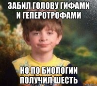 забил голову гифами и геперотрофами но по биологии получил шесть