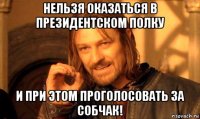 нельзя оказаться в президентском полку и при этом проголосовать за собчак!