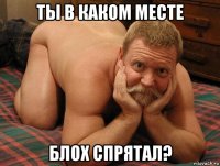 ты в каком месте блох спрятал?