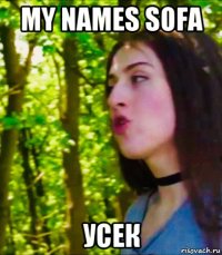 my names sofa усек