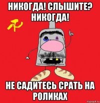 никогда! слышите? никогда! не садитесь срать на роликах