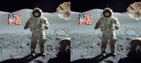 Создать мем Два космонавта исследуют Луну