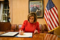 Создать мем Pelosi to santa