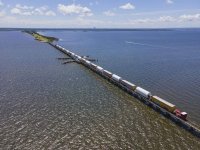 Создать мем SLS - Booster Segments arrive in Florida
