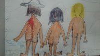 Создать мем Три голых попы теток