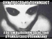 они просто не понимают а потом выполняют действия в рамках своего понимания
