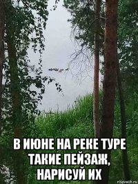  в июне на реке туре такие пейзаж, нарисуй их