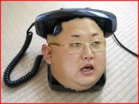 Создать мем Kim Jong Uns head combined with a telephone
