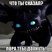что ты сказал? пора тебе дохнуть!