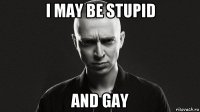 i may be stupid and gay