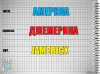 Америка Джемерика jamericx